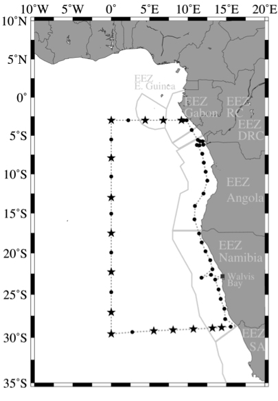 GEOTRACES GA08 cruise track